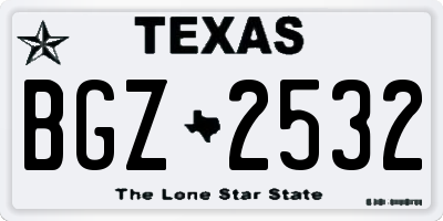 TX license plate BGZ2532
