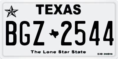 TX license plate BGZ2544
