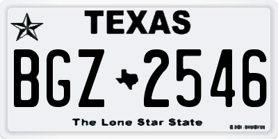 TX license plate BGZ2546
