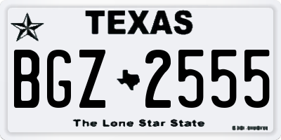 TX license plate BGZ2555
