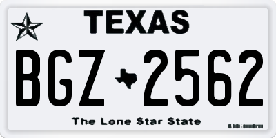 TX license plate BGZ2562