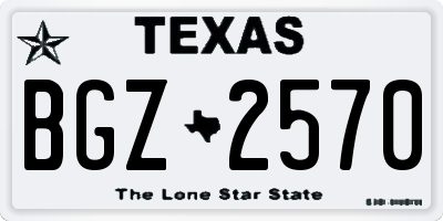 TX license plate BGZ2570