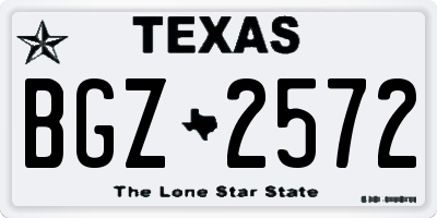 TX license plate BGZ2572