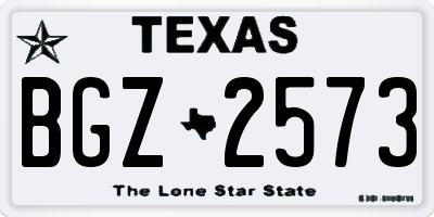 TX license plate BGZ2573
