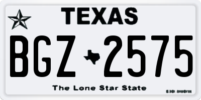 TX license plate BGZ2575