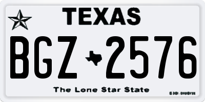 TX license plate BGZ2576