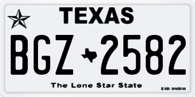 TX license plate BGZ2582