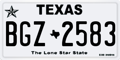 TX license plate BGZ2583
