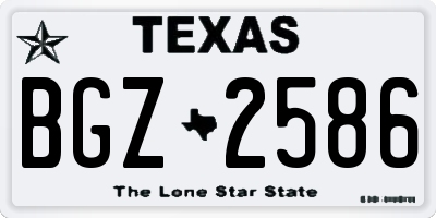 TX license plate BGZ2586