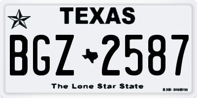 TX license plate BGZ2587