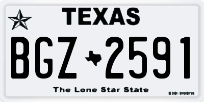TX license plate BGZ2591