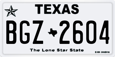 TX license plate BGZ2604