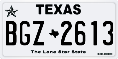 TX license plate BGZ2613