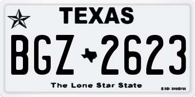 TX license plate BGZ2623