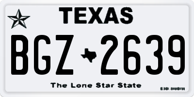 TX license plate BGZ2639