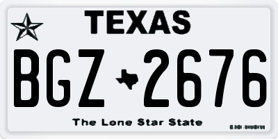 TX license plate BGZ2676