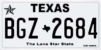 TX license plate BGZ2684