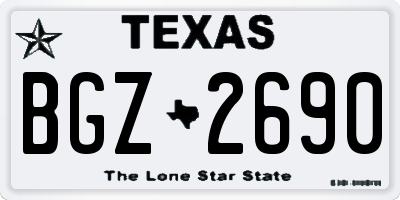 TX license plate BGZ2690