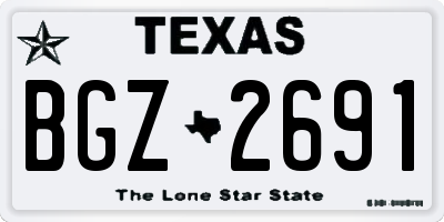 TX license plate BGZ2691