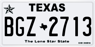 TX license plate BGZ2713