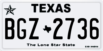 TX license plate BGZ2736