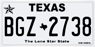 TX license plate BGZ2738