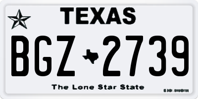TX license plate BGZ2739
