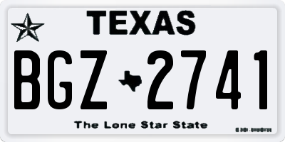 TX license plate BGZ2741