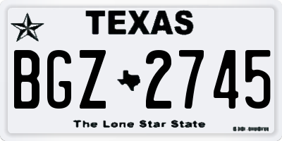 TX license plate BGZ2745