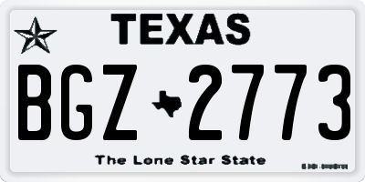 TX license plate BGZ2773