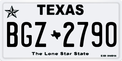 TX license plate BGZ2790