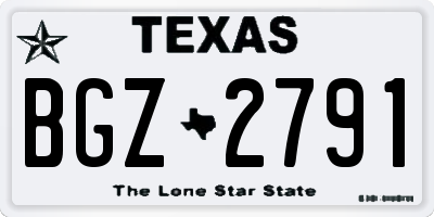 TX license plate BGZ2791