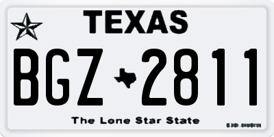 TX license plate BGZ2811