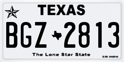 TX license plate BGZ2813
