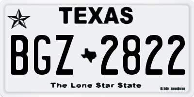 TX license plate BGZ2822