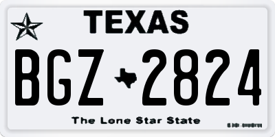 TX license plate BGZ2824