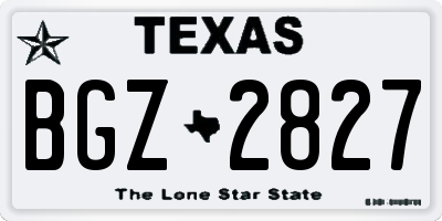 TX license plate BGZ2827