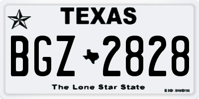 TX license plate BGZ2828