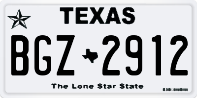 TX license plate BGZ2912