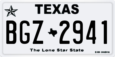 TX license plate BGZ2941