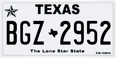 TX license plate BGZ2952