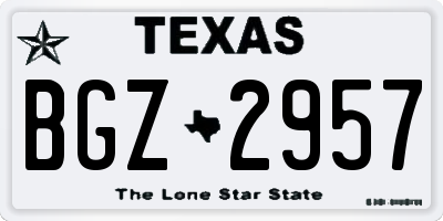 TX license plate BGZ2957