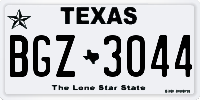 TX license plate BGZ3044