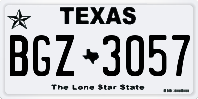 TX license plate BGZ3057