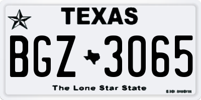 TX license plate BGZ3065