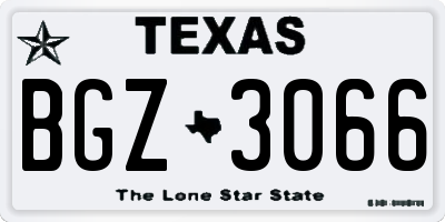 TX license plate BGZ3066