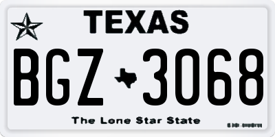 TX license plate BGZ3068