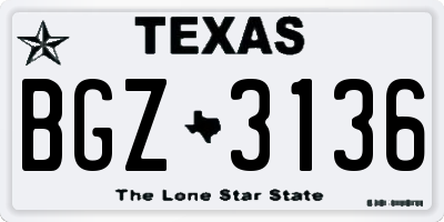TX license plate BGZ3136