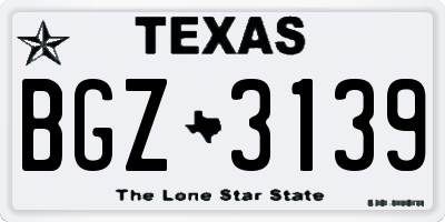 TX license plate BGZ3139