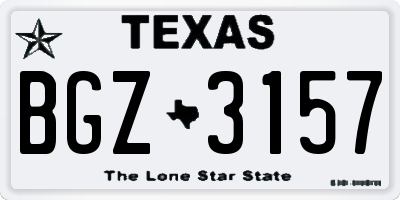 TX license plate BGZ3157
